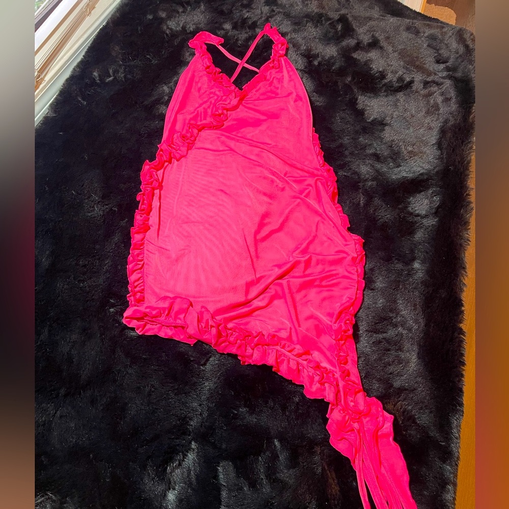 Off the shoulder ruffle backless dress